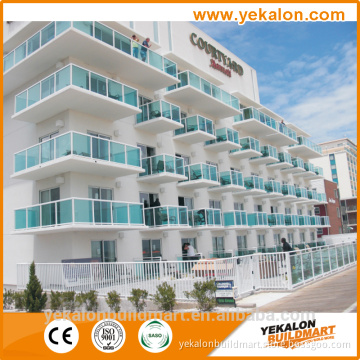 Free sample fully frame aluminium tempered glass terrace balustrade